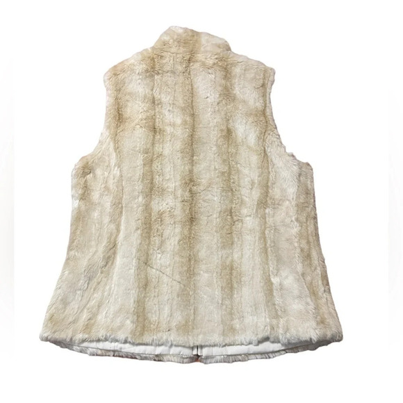 Kristen Blake faux fur vest, reversible, tan, size Small - Picture 2 of 5